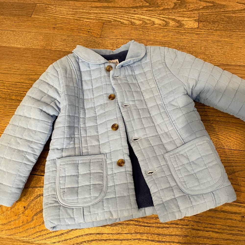 Smockingbird blue corduroy quilted jacket size 3